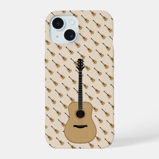 愛らしいギター iPhone 15ケース (裏面)