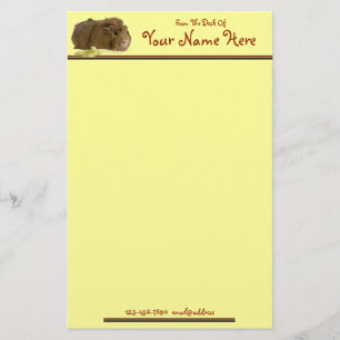 愛らしいギニア豚食べのセロリ写真 便箋