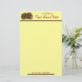 愛らしいギニア豚食べのセロリ写真 便箋 (スタンド正面)