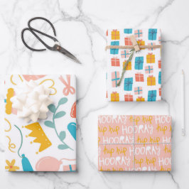 愛らしいギフトクラウンお尻お尻ホレー ラッピングペーパーシート