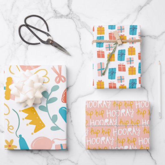 愛らしいギフトクラウンお尻お尻ホレー ラッピングペーパーシート (正面)