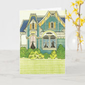 愛らしいギンガムバースデーパーティーファッションドオールド カード (黄色い花)