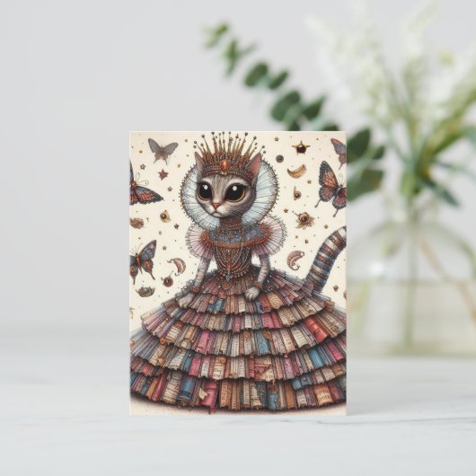 愛らしいクイーンキャット ポストカード (スタンド正面)