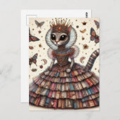 愛らしいクイーンキャット ポストカード (正面/裏面)