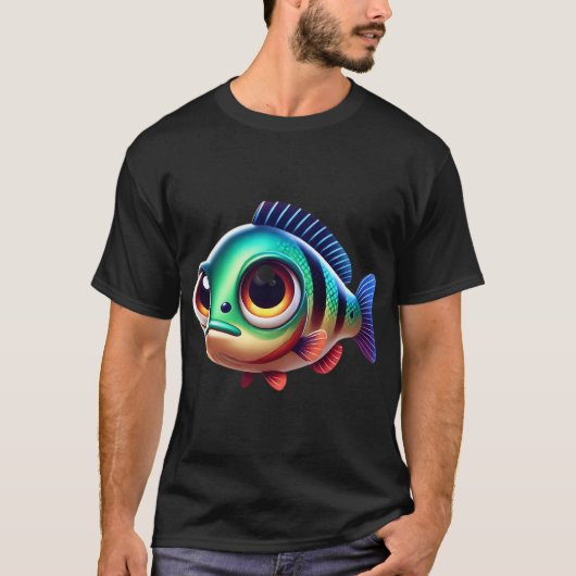 愛らしいクジャクバスの魚 Tシャツ (正面)