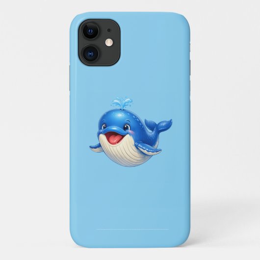 愛らしいクジラの手描き海洋動物ギフトイラスト Case-Mate iPhoneケース (裏面)