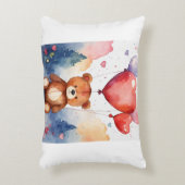 愛らしいクマとハート風船アクセント枕 アクセントクッション (正面(垂直))