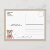 愛らしいクマにコーヒー色を縁ど付ける シーズンポストカード (裏面)