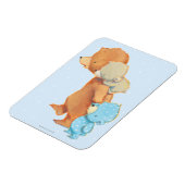 愛らしいクマの友達3人 マグネット (左側)