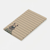 愛らしいクマの子座って木の切り株 ポストイット (アングル)