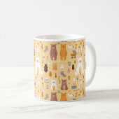 愛らしいクマの模様 コーヒーマグカップ (正面右)