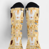 愛らしいクマの模様 ソックス (上部)