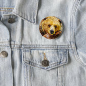 愛らしいクマ顔ウッドランド動物 缶バッジ (インサイチュ)