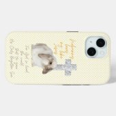 愛らしいクリスチャンイエロー ドット うさぎ 花の十字架 Case-Mate iPhoneケース (裏面 (横))