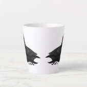 愛らしいクリステッドパフィンの漫画の水泳 カフェラテマグ (正面)