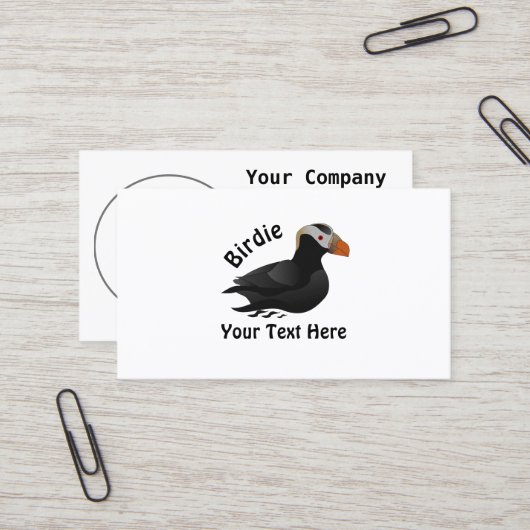 愛らしいクリステッドパフィンの漫画の水泳 名刺 (正面/裏面インサイチュ)