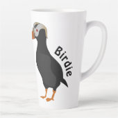 愛らしいクリステッドパフィン立ち漫画 カフェラテマグ (右)