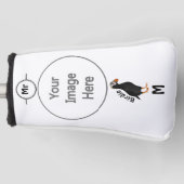 愛らしいクリステッドパフィン立ち漫画 ゴルフヘッドカバー (正面)