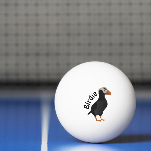 愛らしいクリステッドパフィン立ち漫画 卓球ボール (ネット)