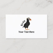 愛らしいクリステッドパフィン立ち漫画 名刺 (正面)