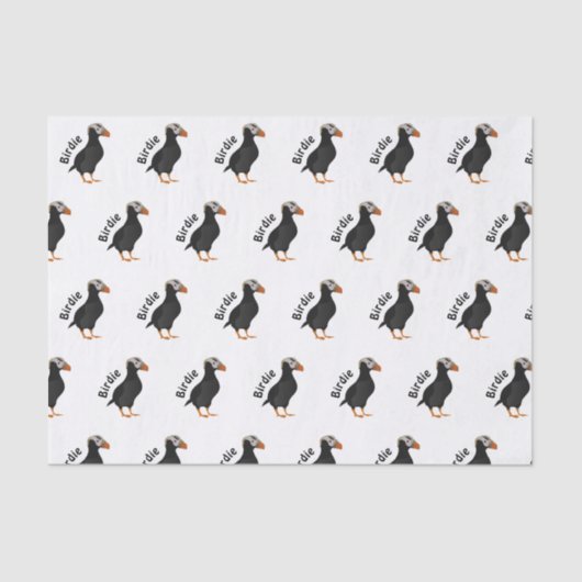 愛らしいクリステッドパフィン立ち漫画 薄葉紙 (正面)