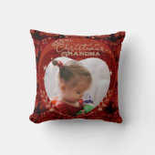 愛らしいクリスマスおばあちゃん赤い写真 クッション (正面)