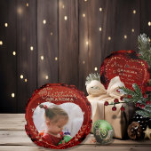 愛らしいクリスマスおばあちゃん赤い写真 ラウンドクッション