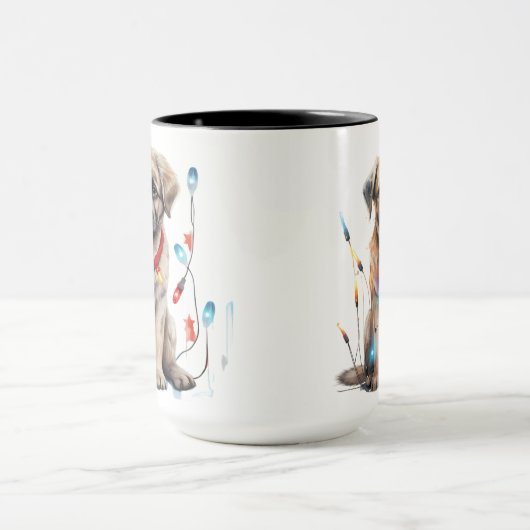 愛らしいクリスマスのアナトリアの羊飼いの子犬 マグカップ (中央)