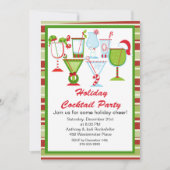 愛らしいクリスマスのカクテルのパーティの招待状 招待状 (正面)