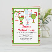 愛らしいクリスマスのカクテルのパーティの招待状 招待状 (スタンド正面)