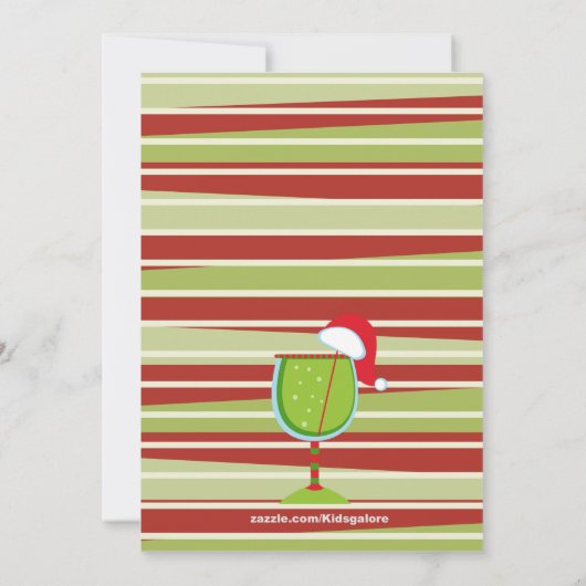愛らしいクリスマスのカクテルのパーティの招待状 招待状 (裏面)