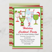 愛らしいクリスマスのカクテルのパーティの招待状 招待状 (正面/裏面)