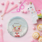 愛らしいクリスマスのトナカイ ペーパープレート (パーティー)