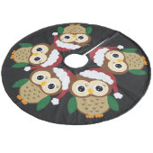 愛らしいクリスマスのフクロウ フリース ツリースカート (アングル)