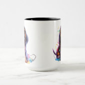 愛らしいクリスマスの基地犬の子犬 マグカップ (中央)