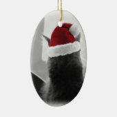 愛らしいクリスマスの子ネコ セラミックオーナメント (右)