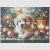 愛らしいクリスマスの子犬のクラフトデコップページ 薄葉紙 (正面)