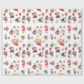 愛らしいクリスマスの子猫2包み紙 ラッピングペーパー (フラット)