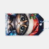 愛らしいクリスマスの子猫。 ギフトタグ (正面(横))