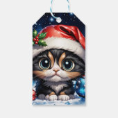 愛らしいクリスマスの子猫。 ギフトタグ (裏面)