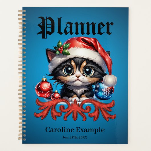 愛らしいクリスマスの子猫。 プランナー手帳 (正面)