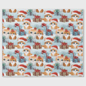 愛らしいクリスマスの子猫 ラッピングペーパー (フラット)