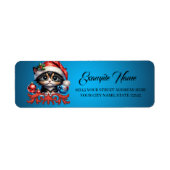 愛らしいクリスマスの子猫。 ラベル (正面)