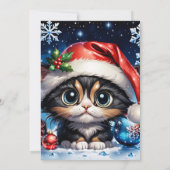 愛らしいクリスマスの子猫。 招待状 (裏面)