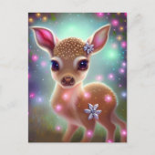 愛らしいクリスマスの子鹿 ポストカード (正面)