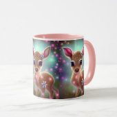 愛らしいクリスマスの子鹿 マグカップ (正面右)