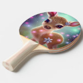 愛らしいクリスマスの子鹿 卓球ラケット (正面アングル)