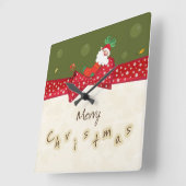 愛らしいクリスマスの柱時計 スクエア壁時計 (傾斜)