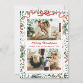 愛らしいクリスマスの緑の妖艶なリボン3点セットの写真 シーズンカード (正面)