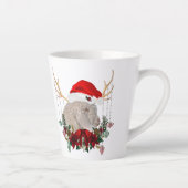 愛らしいクリスマスアンゴラヤギ子 カフェラテマグ (右)